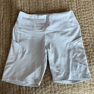 Nike Light Blue High-Waisted Biker Shorts